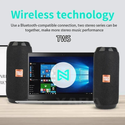 Portable Speaker Wireless Bluetooth-Compatible Subwoofer Outdoor Waterproof Loudspeaker Stereo Surround Support FM Radiotf